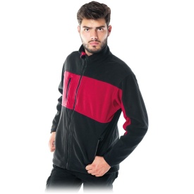 Bluza wykonana z polaru w kolorze czarnym z czerwonymi elementami