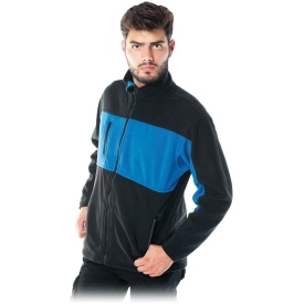 Bluza wykonana z polaru w kolorze czarnym z niebieskimi elementami