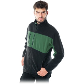 Bluza wykonana z polaru w kolorze czarnym z zielonymi elementami