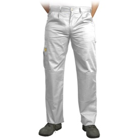 Białe spodnie ochronne do pasa Leber&hollman