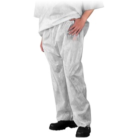 Białe spodnie do pasa z polipropylenu