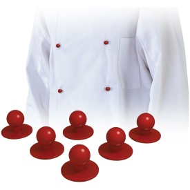 Czerwone guziki do bluzy kucharskiej z serii Chef's Kitchen