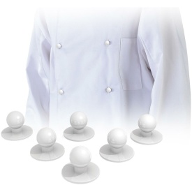 Białe guziki do bluzy kucharskiej z serii Chef's Kitchen