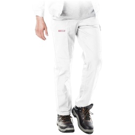 Białe spodnie ochronne do pasa typu Master
