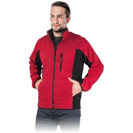 Bluza polarowa zapinana na suwak w kolorze czerwono-czarnym POLAR-TWIN