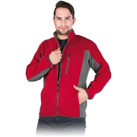 Bluza polarowa zapinana na suwak w kolorze czerwono-szarym POLAR-TWIN