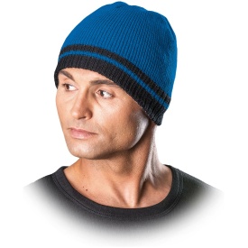 Czapka zimowa ocieplana niebiesko- czarna CZPAS NB