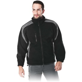 Czarna bluza polarowa zapinana na suwak z szarymi wstawkami