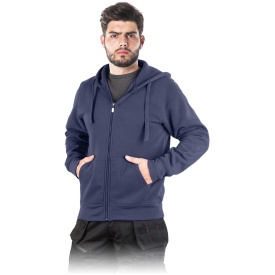 Granatowa bluza ochronna rozpinana z kapturem SMOKER