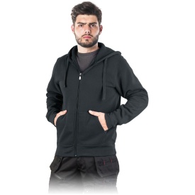Czarna bluza ochronna rozpinana z kapturem SMOKER