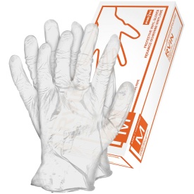 Białe rękawice wykonane z winylu RVIN W