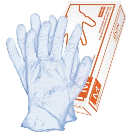 Niebieskie rękawice wykonane z winylu RVIN N