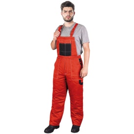 Czerwone ocieplane ogrodniczki ochronne REIS