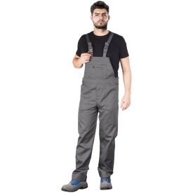 Szare spodnie ochronne ogrodniczki YES