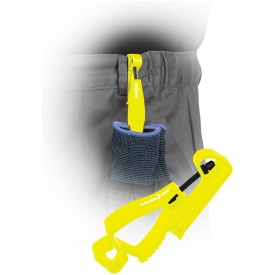Żółty podwójny klips do przypinania rękawic