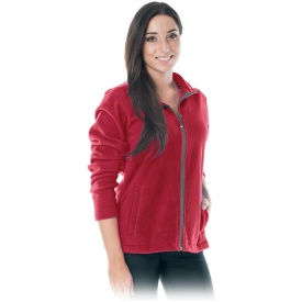 Bluza polarowa dla kobiet w kolorze czerwonym zapinana na suwak POLLADYDS