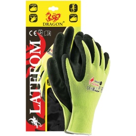 Powlekane rękawice ochronne spienionym latexem LATEFOM
