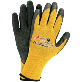 Żółto-czarne rękawice ochronne z dzianiny RDR