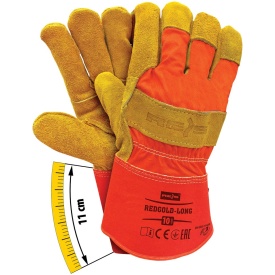 Rękawice ochronne wzmacniane skórą bydlęcą REDGOLD-LONG