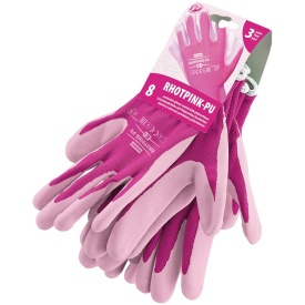 Rękawice ochronne z poliestru powlekane poliuretanem RHOTPINK-PU