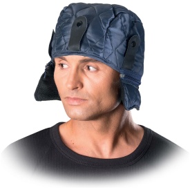 Granatowa czapka pod hełm ocieplana polarem -CZHELM G