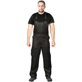 Czarne spodnie ochronne ogrodniczki BISTER