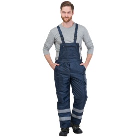 Granatowe ocieplane ogrodniczki ochronne