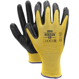 Rękawice ochronne z poliestru powlekane nitrylem RIBBON YB