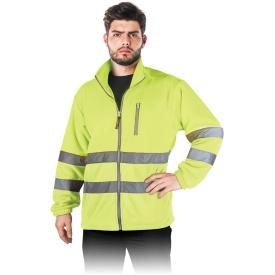 Żółta bluza polarowa z pasami odblaskowymi