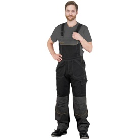 Bawełniane czarne spodnie robocze ogrodniczki