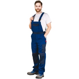 Niebieskie spodnie robocze ogrodniczki Bomull