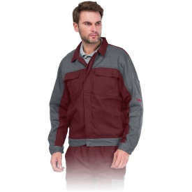 Szaro-bordowa bluza ochronna Bomull wykonana z bawełny