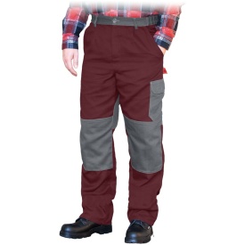 Bordowo-szare spodnie ochronne do pasa Bomull