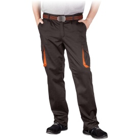 Czarno-pomarańczowe spodnie męskie do pasa LAND