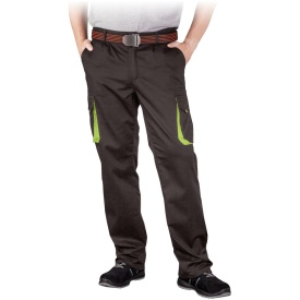 Czarno-żółte spodnie ochronne męskie do pasa LAND