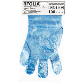 Niebieskie rękawice ochronne wykonane z folii RFOLIA N