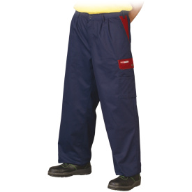 Granatowo-czerwone spodnie ochronne do pasa FOREST