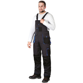 Czarne spodnie ochronne ogrodniczki FORMEN