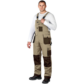 Beżowe spodnie ochronne ogrodniczki FORMEN