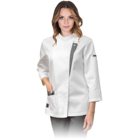 Damska biała bluza kucharska z długim rękawem