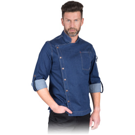 Bluza kucharska z długim rękawem wykonana z jeansu