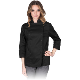 Czarna damska bluza kucharska z długim rękawem