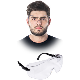 Przeciwodpryskowe okulary ochronne nakładane na okulary korekcyjne