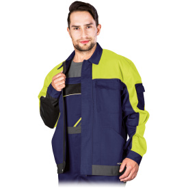 Niebiesko-żółta bluza ochronna z system wentylacji