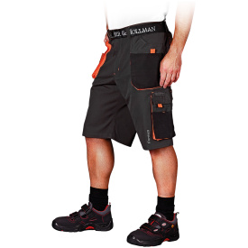 Czarno-pomarańczowe krótkie spodnie ochronne FORMEN