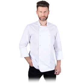 Bluza kucharska z długim rękawem w kolorze białym