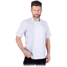 Męska biała bluza kucharska z krótkim rękawem SEMPRE