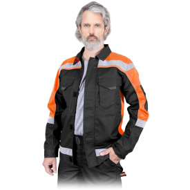 Męska bluza ochronna o dominującym czarno-pomrańczowym kolorze