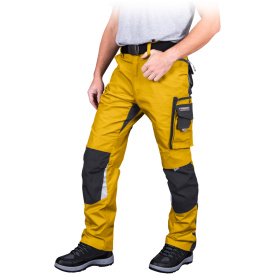 Żółto-czarne spodnie ochronne do pasa NEW AGE