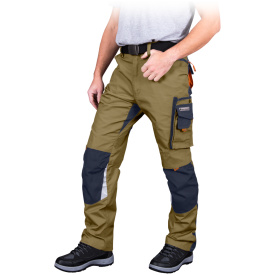 Zielono-granatowe spodnie ochronne do pasa NEW AGE